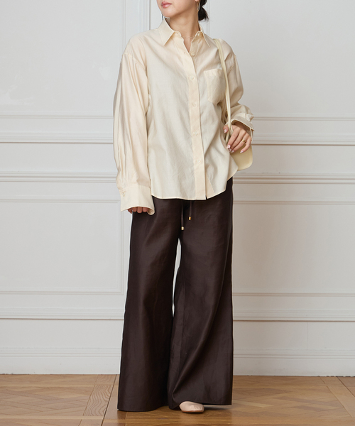 IENA LA BOUCLE（イエナラブークル）の「IENA LA BOUCLE コットンサテンシャツ（シャツ/ブラウス・レディース・ベージュ/ブラウン/アイボリー・FREE）」の11枚目の写真