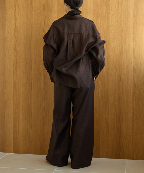 IENA LA BOUCLE（イエナラブークル）の「IENA LA BOUCLE コットンサテンシャツ（シャツ/ブラウス・レディース・ベージュ/ブラウン/アイボリー・FREE）」の22枚目の写真