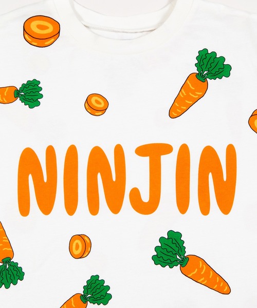 PUNYUS(プニュズ)の「【新サイズ】フード総柄Tシャツ(NINJIN・LEMON・EDAMAME)(Tシャツ/カットソー・レディース・オレンジ/イエロー/グリーン・1/5/4/3/2)」の6枚目の写真