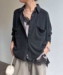 DouDou | 【WEB限定】ニット異素材切替シャツ(ニット/セーター)