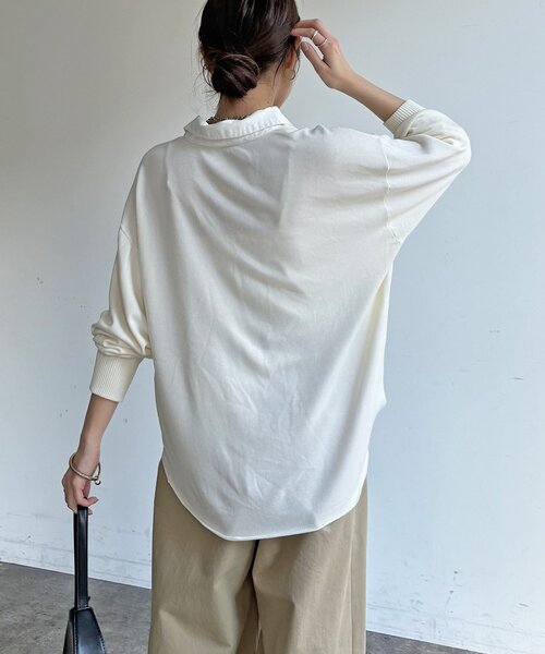 DouDou（ドゥドゥ）の「【WEB限定】ニット異素材切替シャツ（ニット/セーター・レディース・オフホワイト/ブラック・FREE）」の22枚目の写真