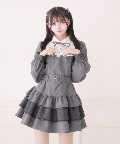 Pal elfy（パルエルフィー）の「リボン付きドットチュールティアード