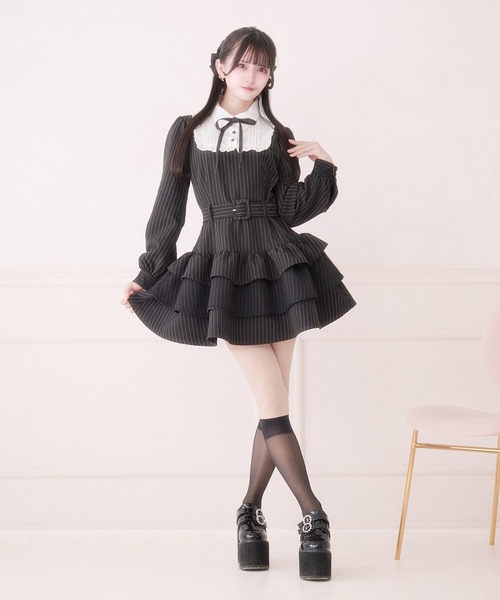 maru様 パルエルフィー リボン付きドットチュールティアードワンピース リボン付きドットチュールティアードワンピース（ワンピース）｜Pal