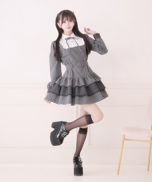 Pal elfy（パルエルフィー）の「リボン付きドットチュールティアード