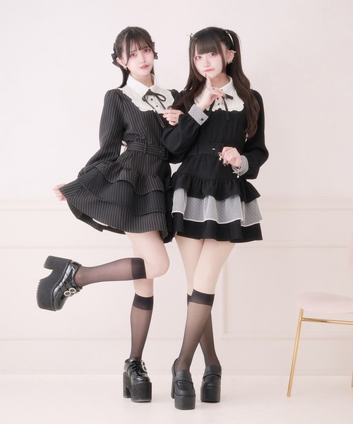 Pal elfy（パルエルフィー）の「リボン付きドットチュールティアード