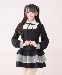 Pal elfy（パルエルフィー）の「リボン付きドットチュールティアード