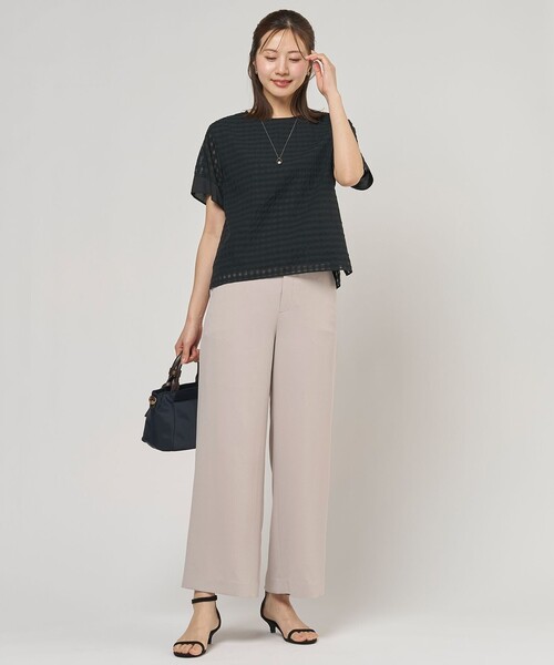 J.PRESS(ジェイプレス)の「【セットアップ対応】Light ジョーゼット ワイド イージーパンツ(その他パンツ・レディース・ネイビー系/ベージュ系/ブラック系・T17/T15/T13)」の14枚目の写真