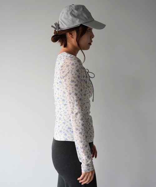 SANSeLF(サンセルフ)の「【SANSeLF】フラワーシアードローストリングトップス saw26s051(その他トップス・レディース・ホワイト・FREE)」の7枚目の写真