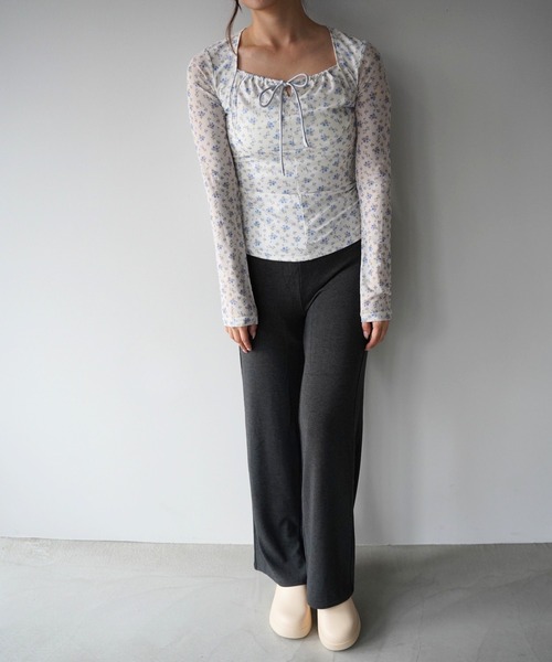 SANSeLF(サンセルフ)の「【SANSeLF】フラワーシアードローストリングトップス saw26s051(その他トップス・レディース・ホワイト・FREE)」の8枚目の写真