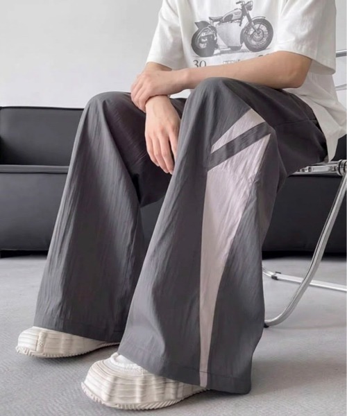 link lot（リンクロット）の「配色デザインナイロンワイドイージーパンツ（その他パンツ・メンズ・ピンク/ライトグレー/ダークグレー/ブラック・M/L）」の3枚目の写真