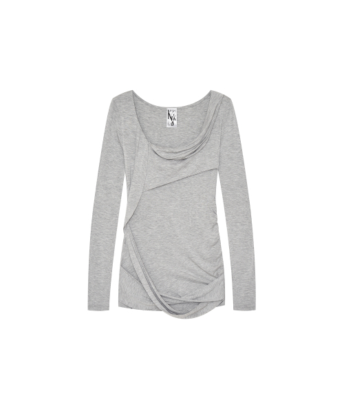 KASHIKO(カシコ)の「Drape Asymmetric Long Sleeve Gray(Tシャツ/カットソー・レディース・その他・FREE)」の4枚目の写真