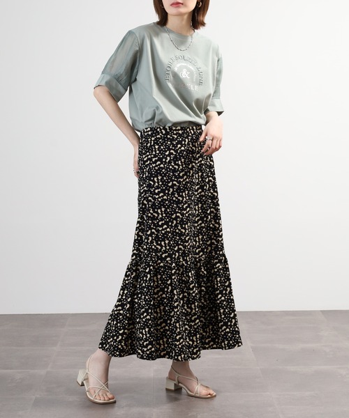 Anna Nicola(アンナニコラ)の「Anna Nicola 袖シアーロゴカットソー(Tシャツ/カットソー・レディース・シルバーグレー/ブラック/モスグリーン・38)」の15枚目の写真