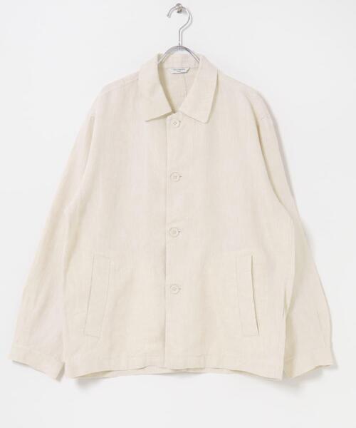 URBAN RESEARCH DOORS（アーバンリサーチドアーズ）の「シルケットリネン シャツジャケット（その他アウター・メンズ・ブラウン/アイボリー/スミクロ・MEDIUM/LARGE）」の12枚目の写真