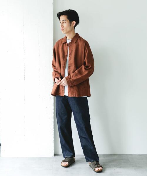 URBAN RESEARCH DOORS（アーバンリサーチドアーズ）の「シルケットリネン シャツジャケット（その他アウター・メンズ・ブラウン/アイボリー/スミクロ・MEDIUM/LARGE）」の21枚目の写真