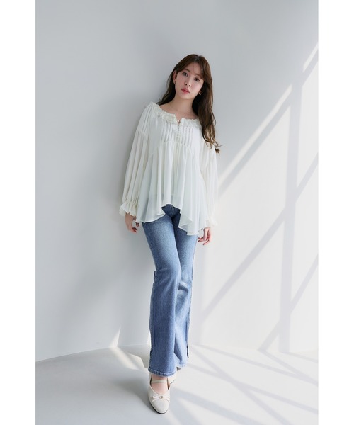 Her lip to(ハーリップトゥー)の「Fionna Lace Blouse(シャツ/ブラウス・レディース・ホワイト・S/M)」の4枚目の写真