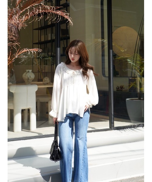 Her lip to(ハーリップトゥー)の「Fionna Lace Blouse(シャツ/ブラウス・レディース・ホワイト・S/M)」の10枚目の写真