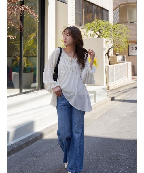 Her lip to(ハーリップトゥー)の「Fionna Lace Blouse(シャツ/ブラウス・レディース・ホワイト・S/M)」の9枚目の写真