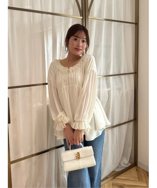 Her lip to(ハーリップトゥー)の「Fionna Lace Blouse(シャツ/ブラウス・レディース・ホワイト・S/M)」の12枚目の写真