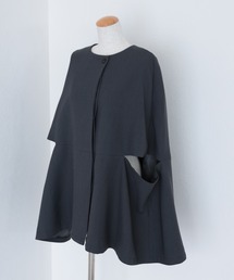 LAULEN（ローレン）の「fly front half sleeve poncho coat /比翼ハーフスリーブポンチョコート（ノーカラージャケット）」