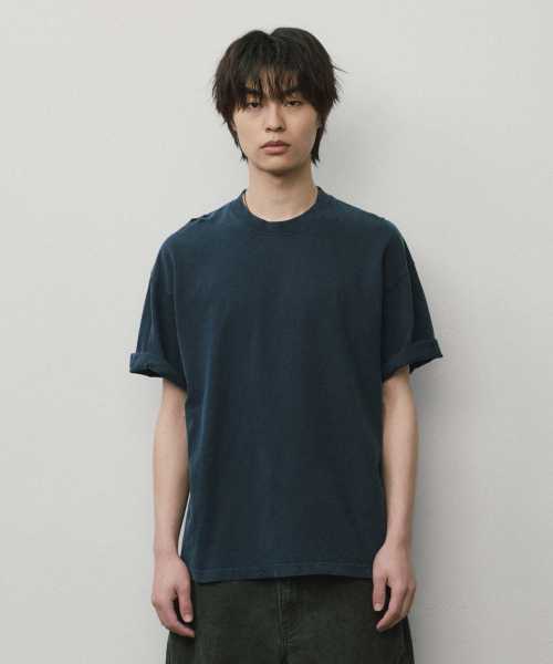 WMC(ダブリューエムシー)の「ウォッシュド半袖Tシャツ_NAVY(Tシャツ/カットソー・メンズ・ネイビー・M/L/XL)」の1枚目の写真