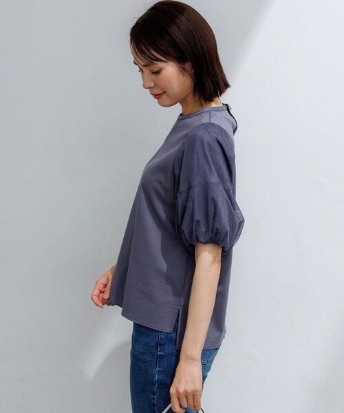 組曲 S(クミキョク チイサイサイズ)の「コットンポンチ チュールコンビ カットソー(Tシャツ/カットソー・レディース・グレー系/ブラック系/ホワイト系・S2)」の14枚目の写真