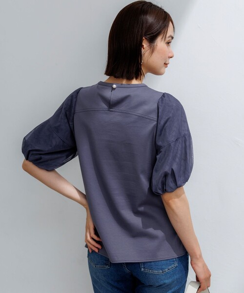 組曲 S(クミキョク チイサイサイズ)の「コットンポンチ チュールコンビ カットソー(Tシャツ/カットソー・レディース・グレー系/ブラック系/ホワイト系・S2)」の15枚目の写真