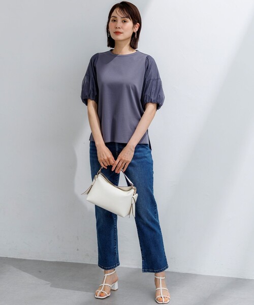 組曲 S(クミキョク チイサイサイズ)の「コットンポンチ チュールコンビ カットソー(Tシャツ/カットソー・レディース・グレー系/ブラック系/ホワイト系・S2)」の17枚目の写真