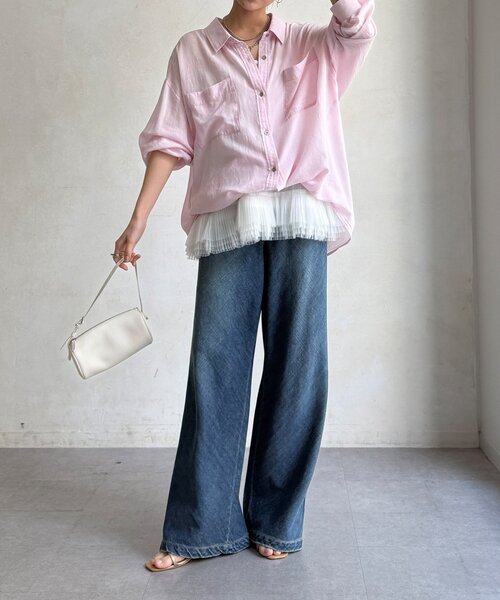 DouDou（ドゥドゥ）の「バイヤスデニムパンツ（デニムパンツ・レディース・ブルー/ブルー系その他・38/36）」の6枚目の写真