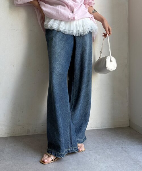 DouDou（ドゥドゥ）の「バイヤスデニムパンツ（デニムパンツ・レディース・ブルー/ブルー系その他・38/36）」の9枚目の写真