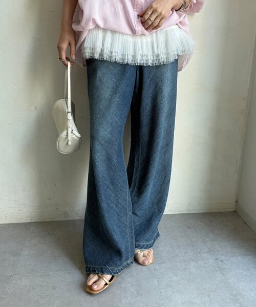 DouDou（ドゥドゥ）の「バイヤスデニムパンツ（デニムパンツ・レディース・ブルー/ブルー系その他・38/36）」の10枚目の写真