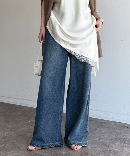 DouDou（ドゥドゥ）の「バイヤスデニムパンツ（デニムパンツ・レディース・ブルー/ブルー系その他・38/36）」の16枚目の写真