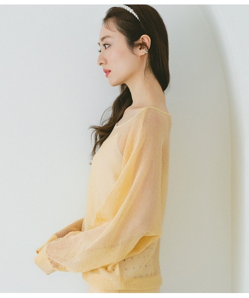 PEACH JOHN(ピーチジョン)の「シアーオフショルダープルオーバー(Tシャツ/カットソー・レディース・ブルー/イエロー/ライトグレー/ピンク・ONE SIZE)」の8枚目の写真