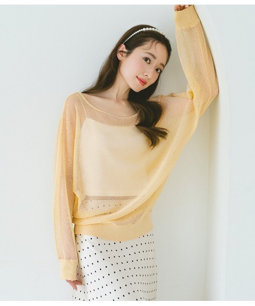 PEACH JOHN(ピーチジョン)の「シアーオフショルダープルオーバー(Tシャツ/カットソー・レディース・ブルー/イエロー/ライトグレー/ピンク・ONE SIZE)」の10枚目の写真