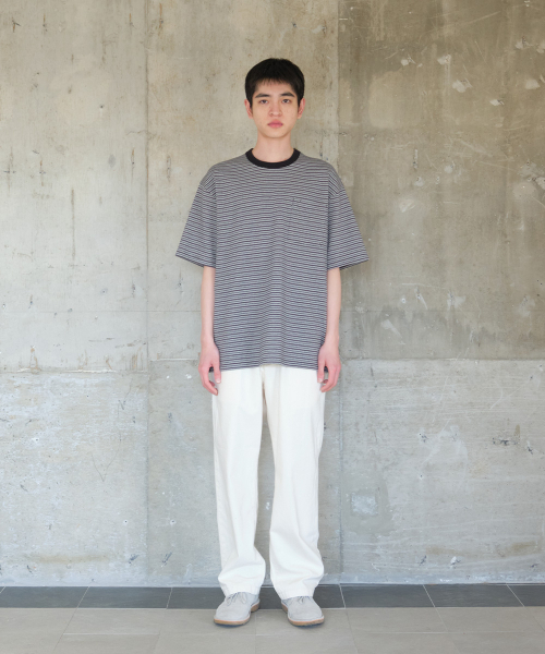 HORLISUN(ホーリーサン)の「Powell Short Pique Stripe T-shirt Charcoal(Tシャツ/カットソー・メンズ・その他・LARGE/MEDIUM/SMALL)」の6枚目の写真