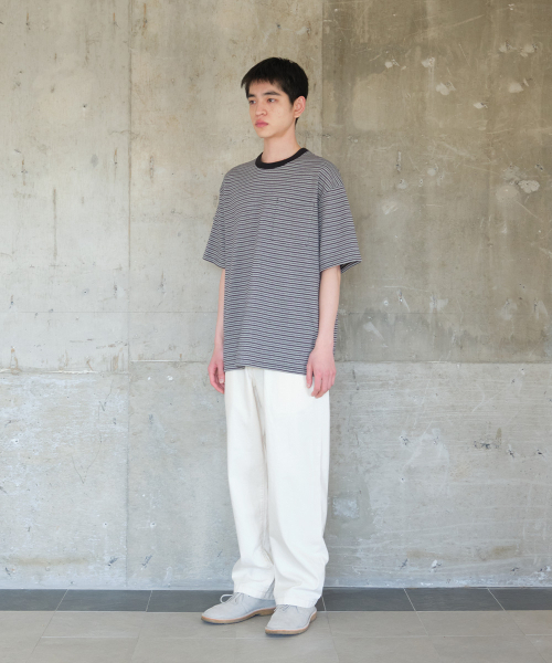 HORLISUN(ホーリーサン)の「Powell Short Pique Stripe T-shirt Charcoal(Tシャツ/カットソー・メンズ・その他・LARGE/MEDIUM/SMALL)」の7枚目の写真