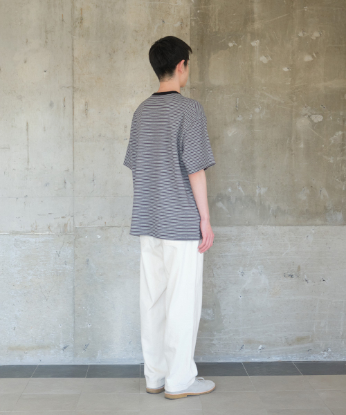 HORLISUN(ホーリーサン)の「Powell Short Pique Stripe T-shirt Charcoal(Tシャツ/カットソー・メンズ・その他・LARGE/MEDIUM/SMALL)」の9枚目の写真
