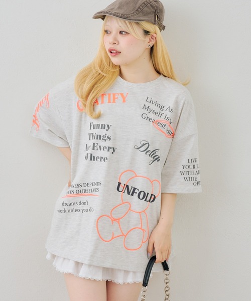 continuer de NICE CLAUP(コンティニューデナイスクラップ)の「クマさんのアソートBIGT(Tシャツ/カットソー・レディース・ホワイト系その他/グレー系その他2/ブラック/ブラック系その他/オフホワイト/サックスブルー・FREE)」の5枚目の写真