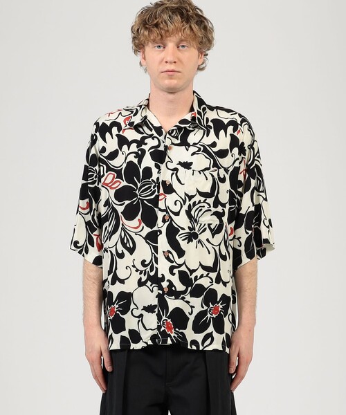 m's braque(エムズブラック)の「【別注】m's braque ポリエステル オープンカラー ハーフスリーブシャツ(シャツ/ブラウス・メンズ・ブラック系その他・38/36)」の3枚目の写真