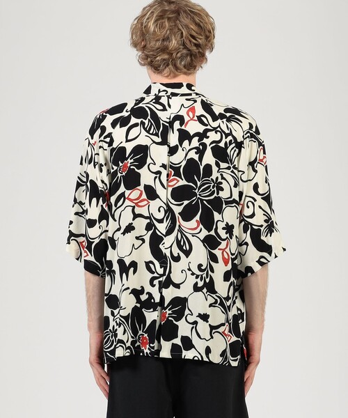 m's braque(エムズブラック)の「【別注】m's braque ポリエステル オープンカラー ハーフスリーブシャツ(シャツ/ブラウス・メンズ・ブラック系その他・38/36)」の5枚目の写真