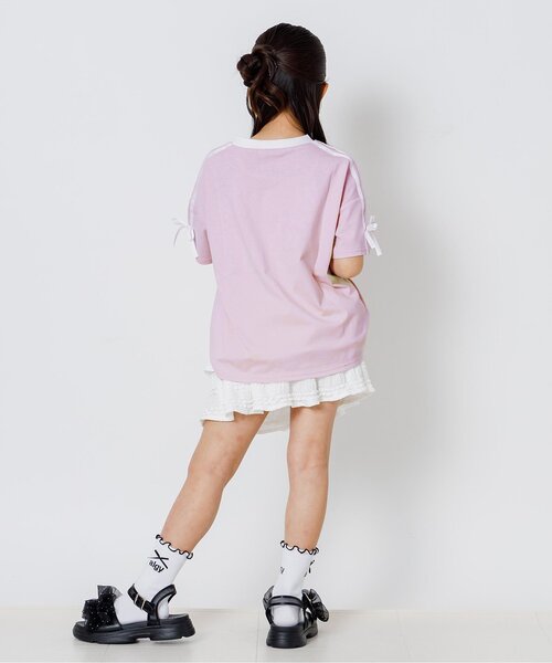 algy(アルジー)の「りぼんロゴBIG半袖Tシャツ(Tシャツ/カットソー・キッズ・ブラック/オフホワイト/ピンク・130/140/150/160)」の13枚目の写真