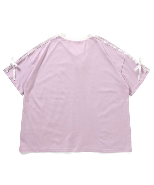 algy(アルジー)の「りぼんロゴBIG半袖Tシャツ(Tシャツ/カットソー・キッズ・ブラック/オフホワイト/ピンク・130/140/150/160)」の7枚目の写真