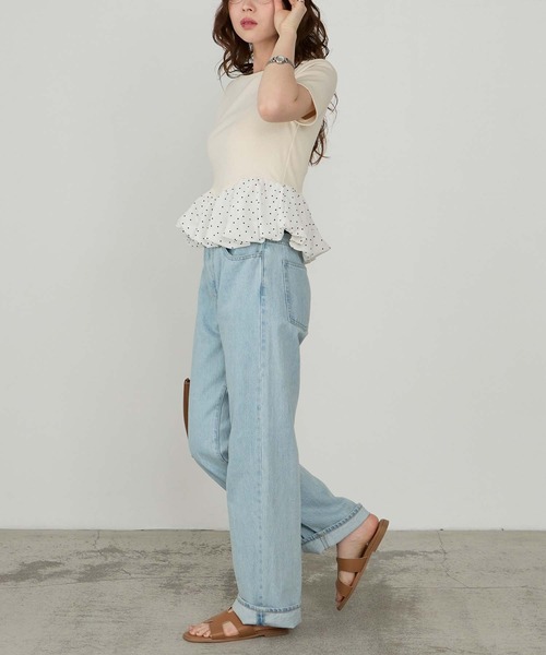 Cherir Mignon(シェリルミニョン)の「【Cherir Mignon】ドッキングバルーン半袖プルオーバー(Tシャツ/カットソー・レディース・ブラック/アイボリー・FREE)」の11枚目の写真