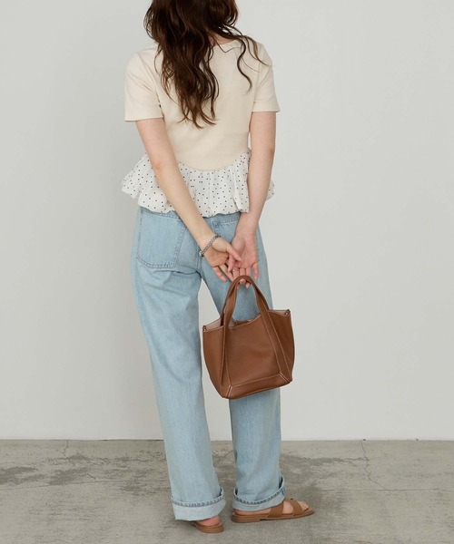 Cherir Mignon(シェリルミニョン)の「【Cherir Mignon】ドッキングバルーン半袖プルオーバー(Tシャツ/カットソー・レディース・ブラック/アイボリー・FREE)」の12枚目の写真