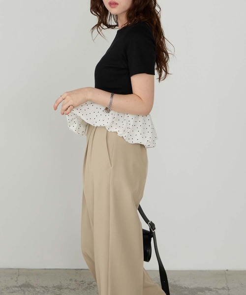 Cherir Mignon(シェリルミニョン)の「【Cherir Mignon】ドッキングバルーン半袖プルオーバー(Tシャツ/カットソー・レディース・ブラック/アイボリー・FREE)」の17枚目の写真