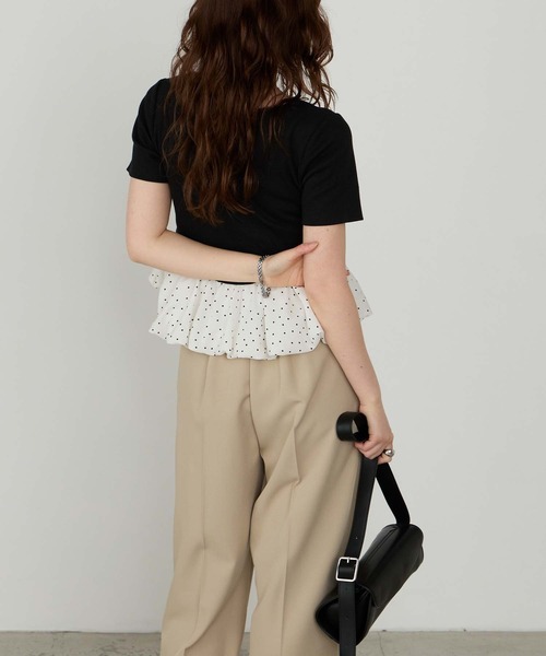 Cherir Mignon(シェリルミニョン)の「【Cherir Mignon】ドッキングバルーン半袖プルオーバー(Tシャツ/カットソー・レディース・ブラック/アイボリー・FREE)」の18枚目の写真