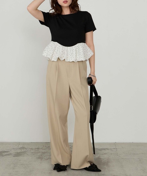 Cherir Mignon(シェリルミニョン)の「【Cherir Mignon】ドッキングバルーン半袖プルオーバー(Tシャツ/カットソー・レディース・ブラック/アイボリー・FREE)」の21枚目の写真