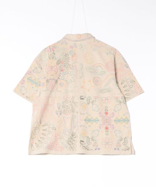 go slow caravan（ゴースローキャラバン）の「LINEN/COTTON スクエア刺繍 S/Sシャツ（シャツ/ブラウス・メンズ・ナチュラル/ブラック・SMALL/MEDIUM/LARGE/X-LARGE）」の16枚目の写真