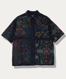 go slow caravan | LINEN/COTTON スクエア刺繍 S/Sシャツ(シャツ/ブラウス)