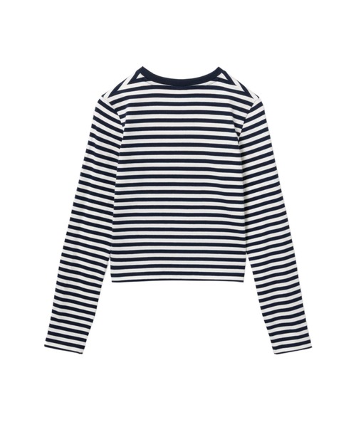 APEE BY A BATHING APE(エイピーバイアベイシングエイプ)の「HEART BADGE STRIPED LS TEE(Tシャツ/カットソー・レディース・ブラック/レッド・MEDIUM/SMALL/X-SMALL)」の3枚目の写真