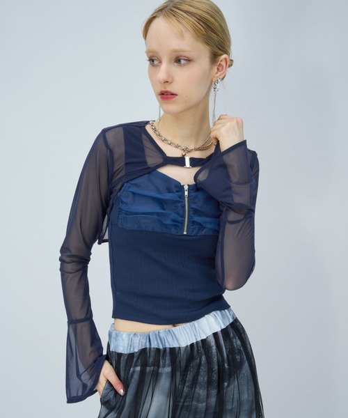 【オンライン完売】HARE 2PSETボレロ　デザインタンクトップ 2PSETボレロ＊デザインタンクトップ(HARE)（Tシャツ/カットソー